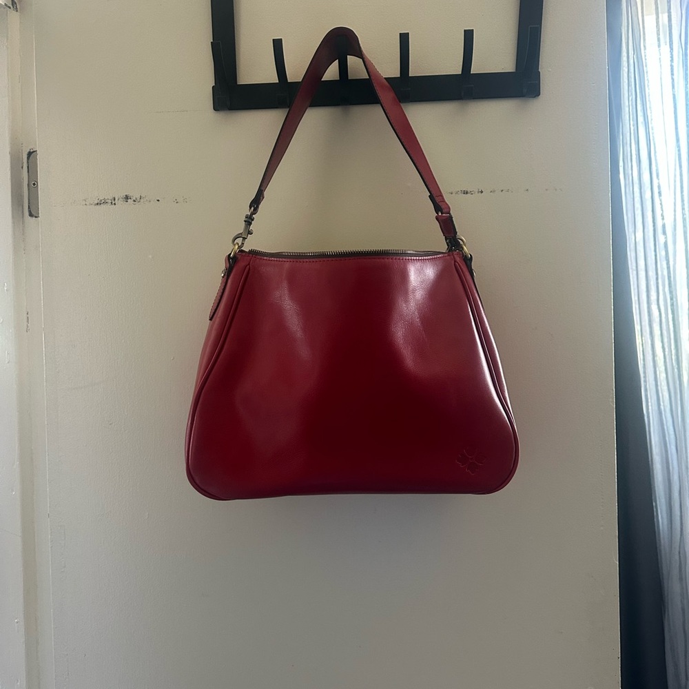 Patricia Nash Vibrant Red Leather Shoulder Bag